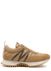 Moncler Pacey Panelled Suede Sneakers In Brown