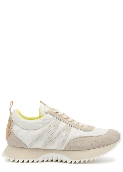 Moncler Pacey Panelled Suede Sneakers In Cream