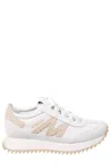 Moncler Pacey2 Sneaker In White Canvas And Leather In Neutral
