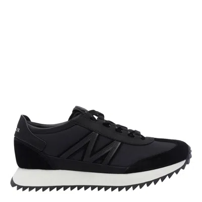 Moncler Ylon And Leather Pacey2 Sneakers In Black