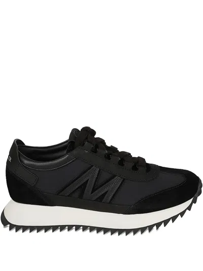 Moncler Pacey2 Suede And Nubuck Low-top Sneakers In Neutral