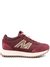 Moncler Pacey2 Suede And Nubuck Low-top Sneakers In Burgundy