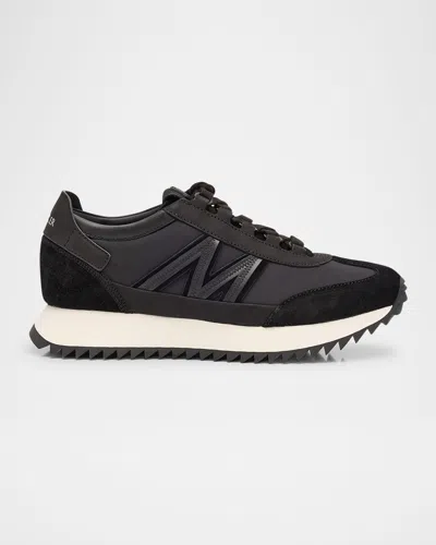 MONCLER PACEY2 SUEDE AND NUBUCK LOW-TOP SNEAKERS