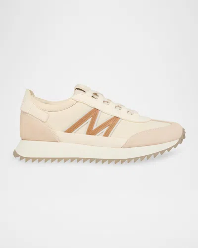 Moncler Pacey2 Suede And Nubuck Low-top Sneakers In Neutral