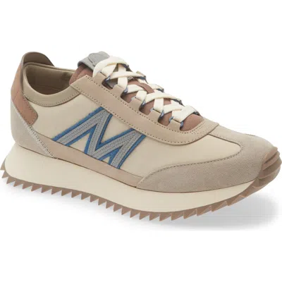 Moncler Monogram-embellished Leather And Nubuck Sneakers With Serrated Tr Sole For Men In Animal Print