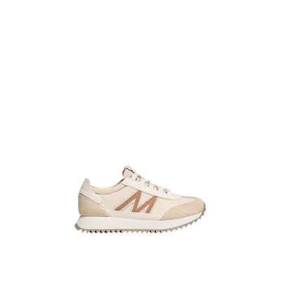 Moncler Pacey2 Suede And Nubuck Low-top Sneakers In Neutral