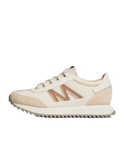 Moncler Pacey2 Suede  Nubuck Trainers In Sand