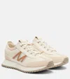 Moncler Pacey2 Suede And Nubuck Low-top Sneakers In Neutral