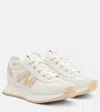 Moncler Pacey2 Sneaker In White Canvas And Leather In Multi