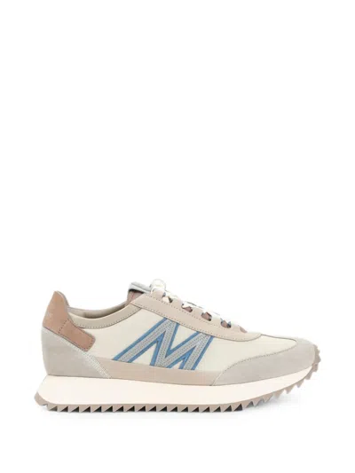 Moncler Pacey2 Suede-panelled Sneakers In Neutral