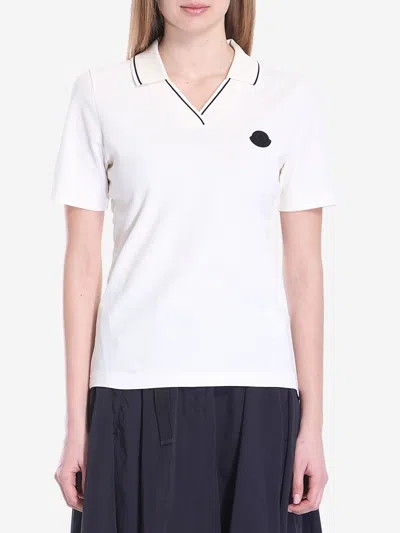 Moncler Pacth Polo In White