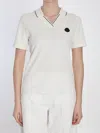 Moncler Ivory Cotton Polo Shirt Women In White
