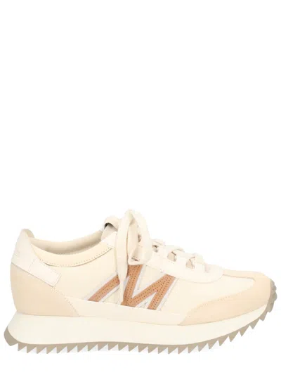 Moncler Pacy2 Leather Sneaker For Women In Neutral