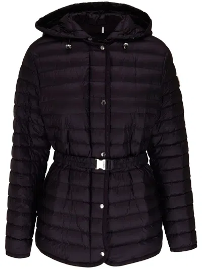 Moncler Padded Belted-waist Coat In Black