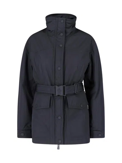Moncler Padded Button Jacket In Blue