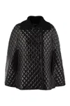 Moncler Quiletd Padded Cape In Black