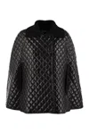 Moncler Quiletd Padded Cape In Black