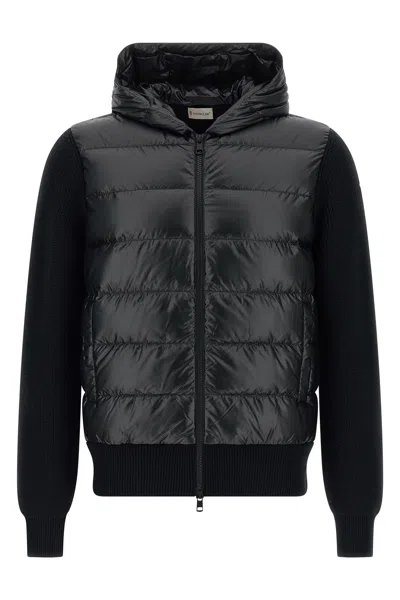 Moncler Padded Cardigan In Black
