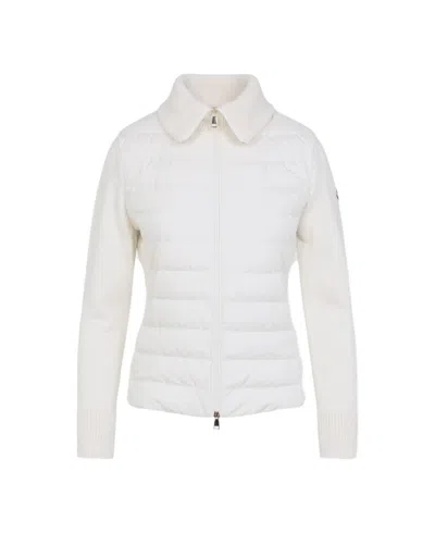 Moncler Padded Cardigan In White