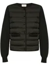 Moncler Wool Collarless Knit Sleeves Long Ribbed
