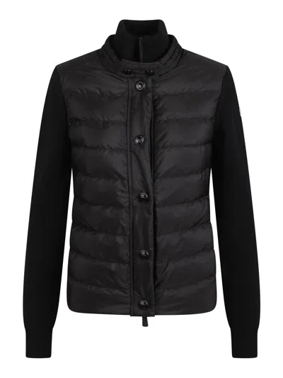 Moncler Padded Cardigan In Black