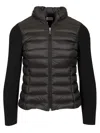 Moncler Padded Wool-blend Cardigan In Black