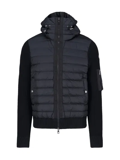 Moncler Padded Cardigan In Black