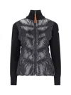 Moncler Padded Wool Blend Zip-up Down Cardigan In Black  