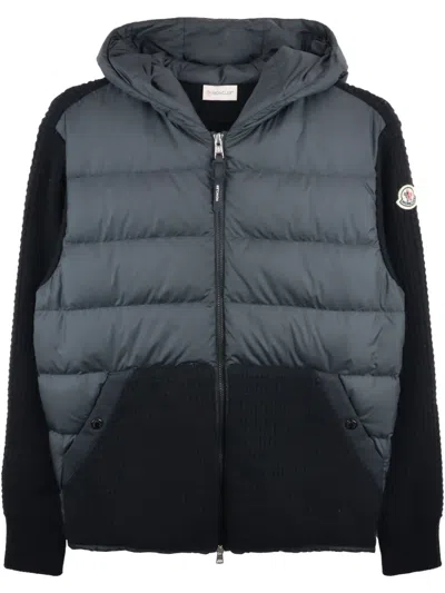 Moncler Padded Cardigan In Black