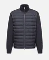 Moncler Modern Padded Cardigan With Knitted Details In Blue