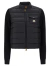 Moncler Padded Cardigan Puffer Jackets Black In Blue