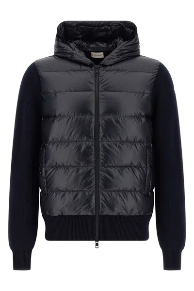 Moncler Padded Cardigan In Black