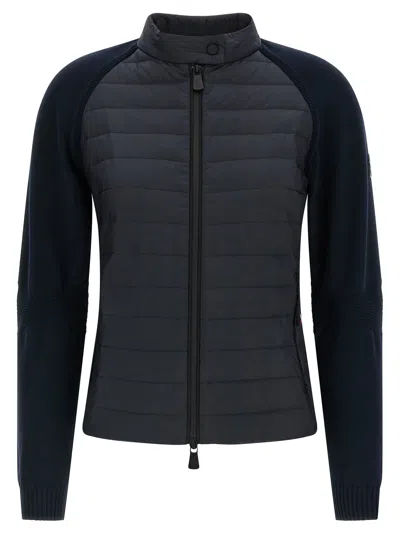 Moncler Padded Cardigan In Blue