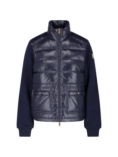 Moncler Padded Cardigan In Blue