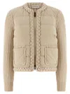 Moncler Padded Cardigan Sweaters And Cardigans Beige In Brown