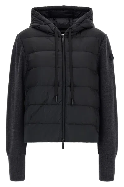 Moncler Padded Cardigan In Black
