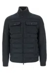 Moncler Quilted High Collar Cardigan Featuring Pockets In Black