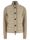 Moncler Padded Cardigan Sweaters And Cardigans Beige In Gray