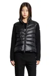 Moncler Padded Cardigan In Wool In Black
