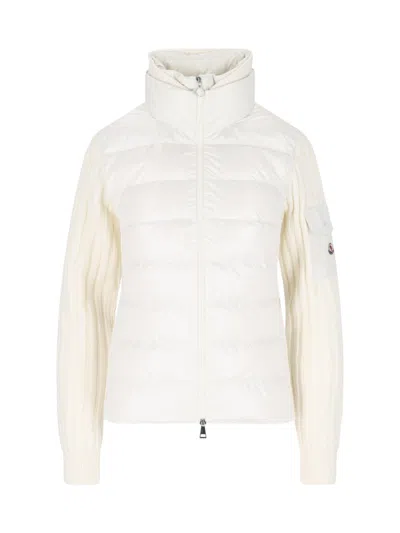 Moncler Padded Cardigan Jacket In White