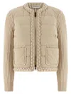 Moncler Padded Cardigan Sweaters And Cardigans Beige In Multi