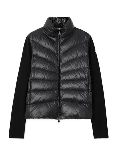 Moncler Padded Cardigan In Black