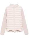 Moncler Women Padded Wool Zip-up Cardigan In Pink