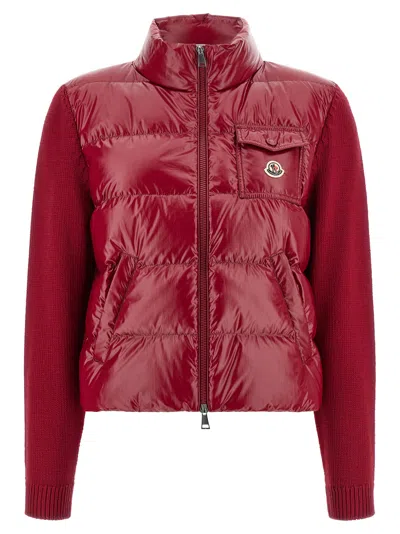 Moncler Padded Cardigan Sweaters And Cardigans Red