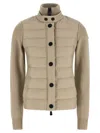 Moncler Padded Cardigan Sweaters And Cardigans Beige In Gray