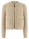Moncler Padded Cardigan Sweaters And Cardigans Beige In Multi