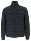Moncler Quilted High Collar Cardigan Featuring Pockets In Black