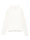 Moncler Logo Patch Padded Knit Cardigan In White