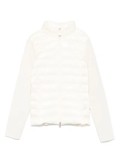 Moncler Padded Cardigan In White