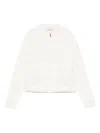 Moncler Quilted Long Sleeve Jacket Pockets In White